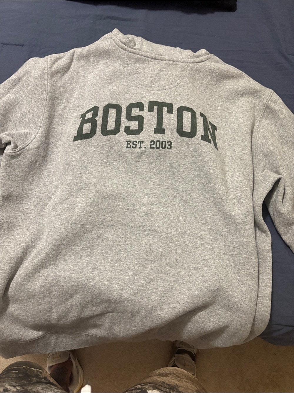 Carhartt Light Gray Pullover Hoodie with Dark Green Graphic - Picture 2 of 3